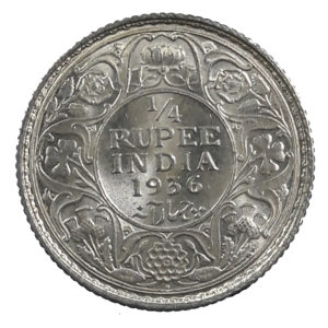 Quarter Rupee Silver Coin British India King George V