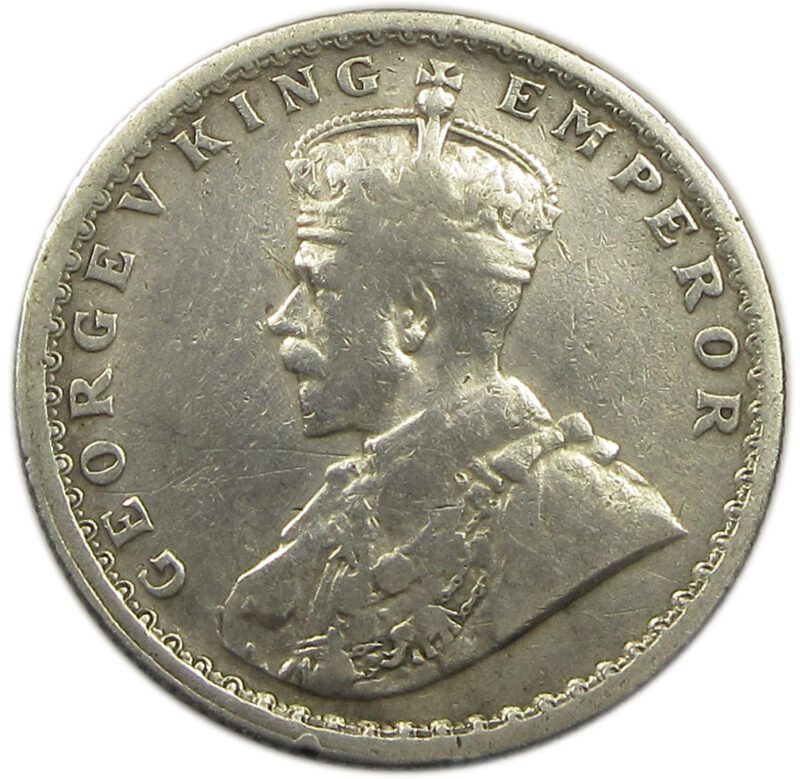 1915 Half Rupee King George V Calcutta Mint