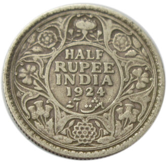 1924 Half Rupee King George V Bombay Mint