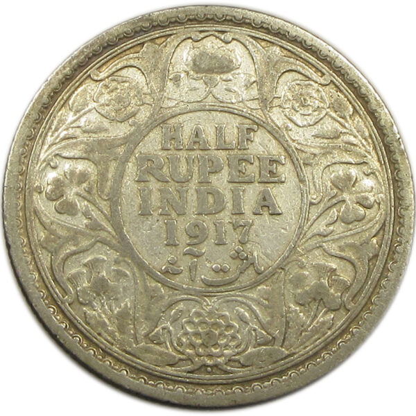 1917 Half Rupee King George V Bombay Mint GK 1055