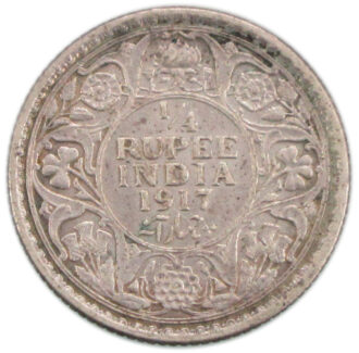 1917 1/4 Rupee King George V Calcutta Mint High Grade