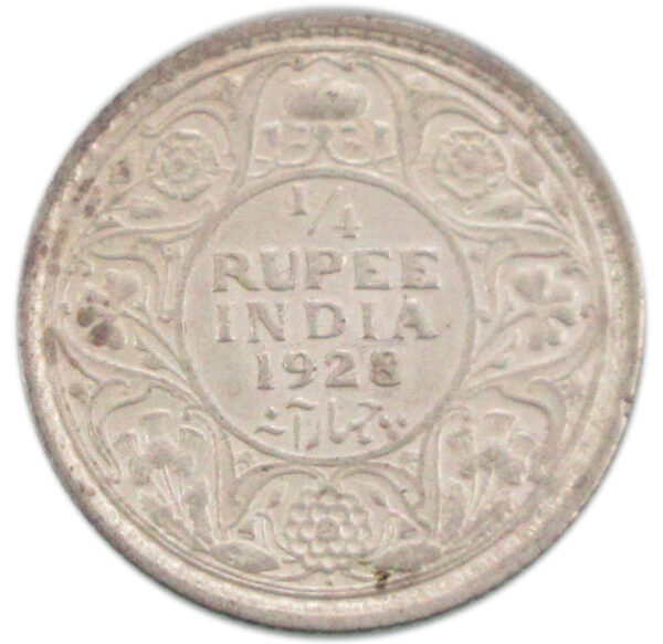 1928 1/4 Rupee King George V Bombay Mint: High Grade