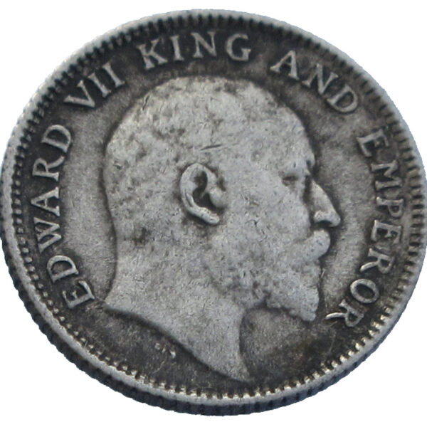 1910 1/4 Rupee King Edward VII Silver Coin