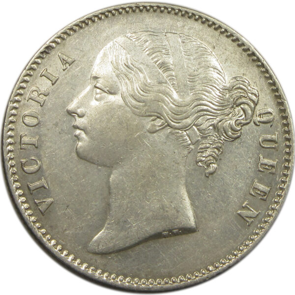 1840 Silver One Rupee Victoria Queen Divided Legend Calcutta Mint Good Grade GK 161 27 Berries