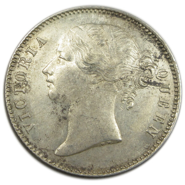 1840 Silver One Rupee Victoria Queen Divided Legend Calcutta Bombay Mint GK 164