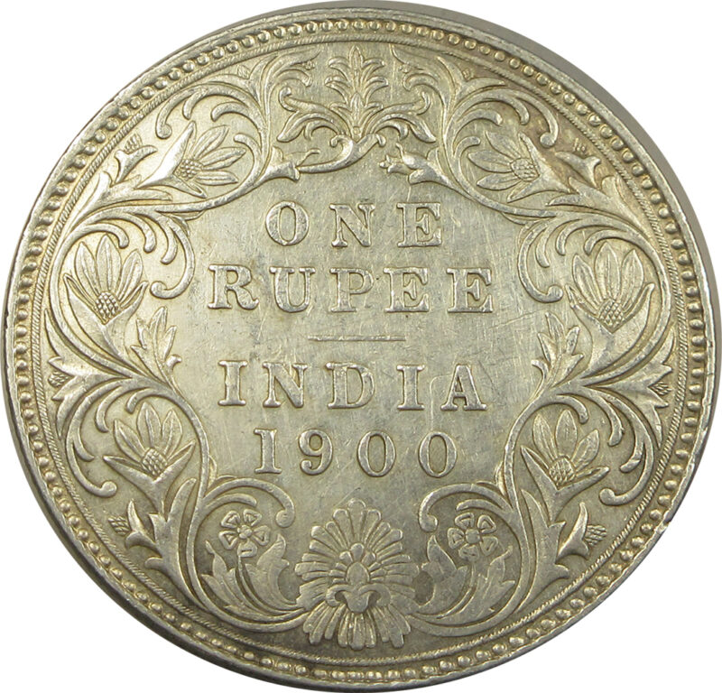 1900 Silver One Rupee Victoria Empress Bombay Mint GK 589