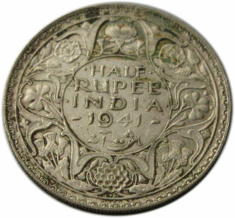 1941 Half Rupee King George VI Bombay Mint
