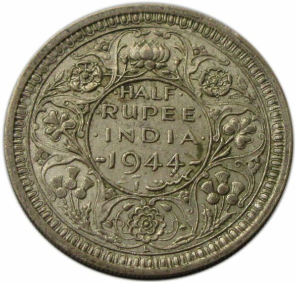 1944 Half Rupee King George VI Lahore Mint
