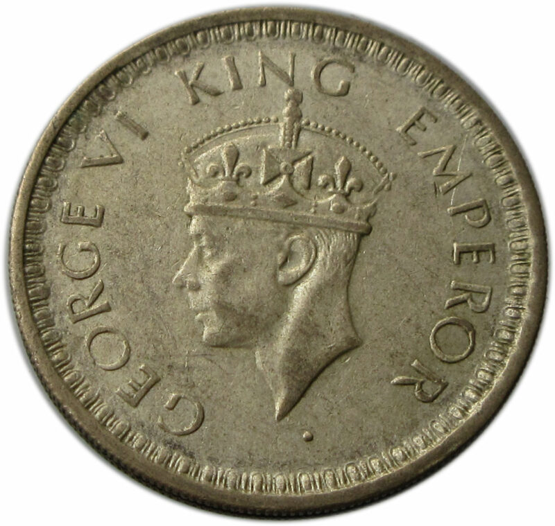 1944 Half Rupee King George VI Lahore Mint - Image 2