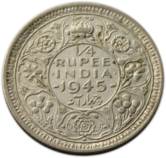 1945 Quarter Rupee King George VI Bombay Mint
