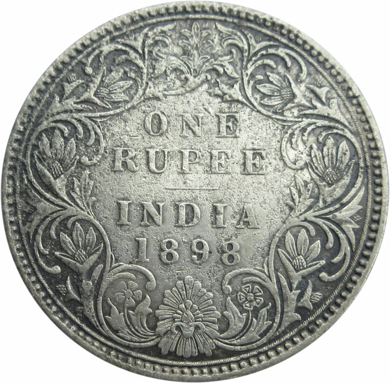 1898 Silver One Rupee Victoria Empress Bombay Mint