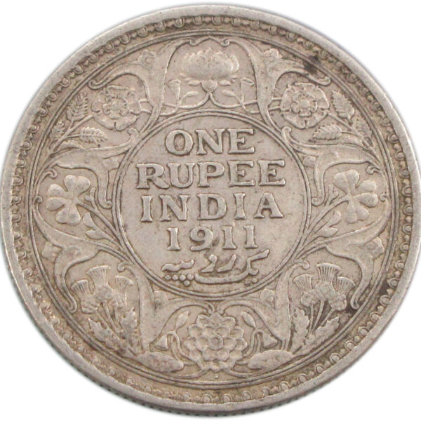 1911 One Rupee King George V Bombay Mint Pig Rupee