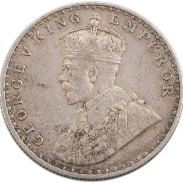 1911 One Rupee King George V Bombay Mint Pig Rupee Obv