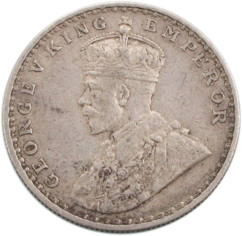 1911 One Rupee King George V Bombay Mint Pig Rupee Obv