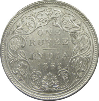 1862 2/0 Dots One Rupee Queen Victoria Bombay Mint Dotted Series GK 287