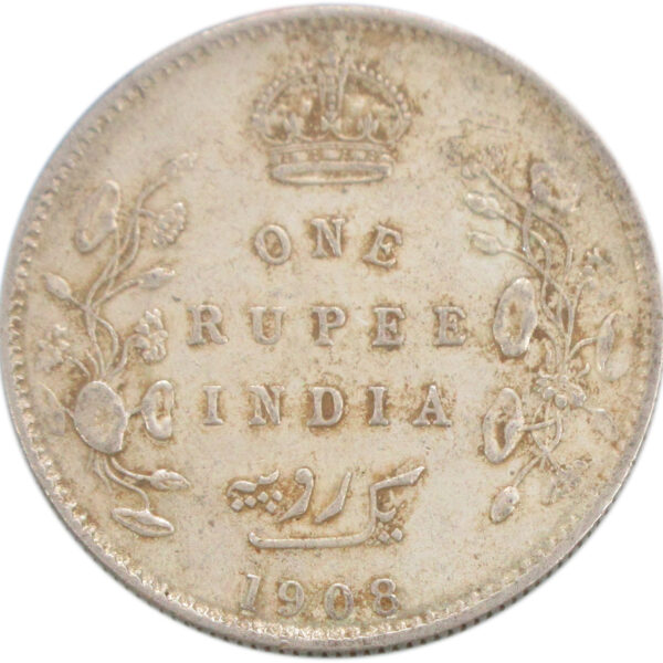 1908 One Rupee King Edward VII Calcutta Mint