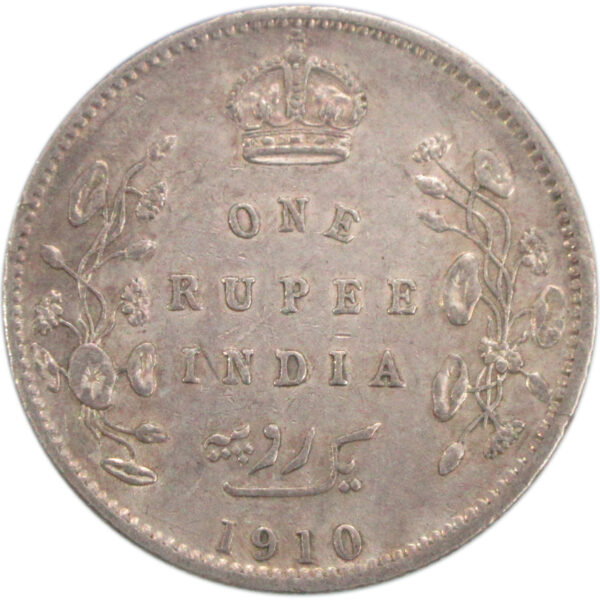 1910 One Rupee King Edward VII Calcutta Mint High Grade