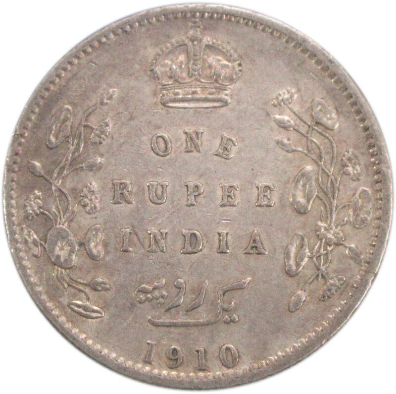 1910 One Rupee King Edward VII Calcutta Mint High Grade