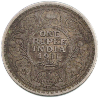 1911 One Rupee King George V Bombay Mint Pig Rupee