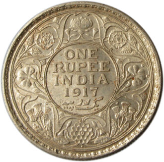 1917 One Rupee King George V Bombay Mint High Grade