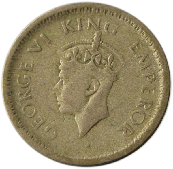 1943 Quarter Rupee King George VI Lahore Mint - Image 2