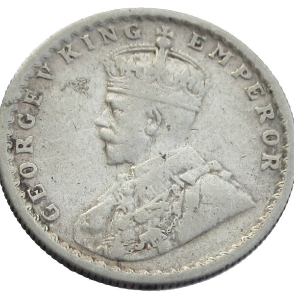 1919 Half Rupee King George V Silver Coin