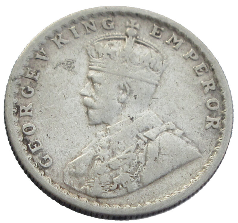 1919 Half Rupee King George V Silver Coin