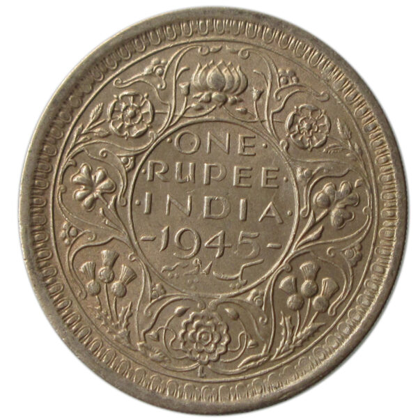 1945 One Rupee King George VI Lahore Mint - Thick 'L'