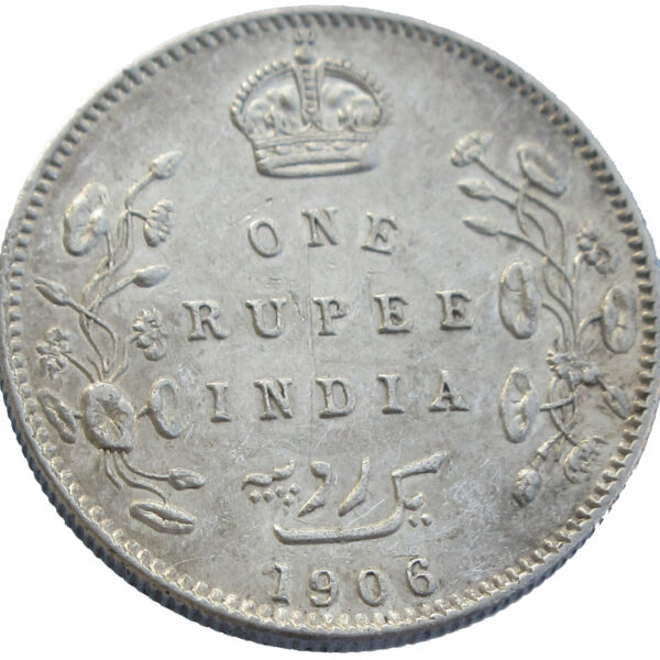 1906 One Rupee King Edward VII Silver Coin