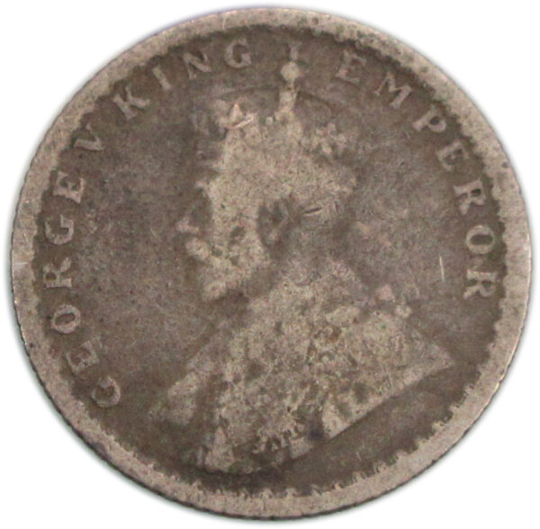 1913 1/4 Rupee King George V Calcutta Mint - Image 2