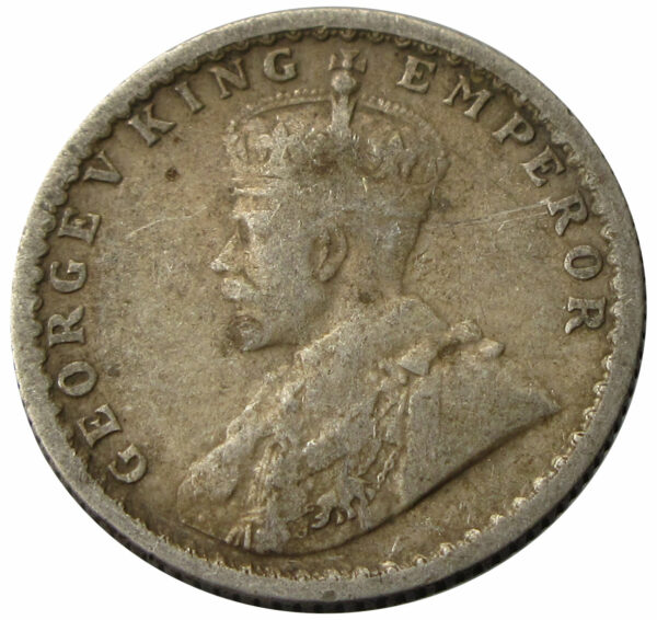 1913 1/4 Rupee King George V Calcutta Mint - Image 2