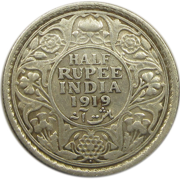 1919 Half Rupee King George V Bombay Mint GK 1057