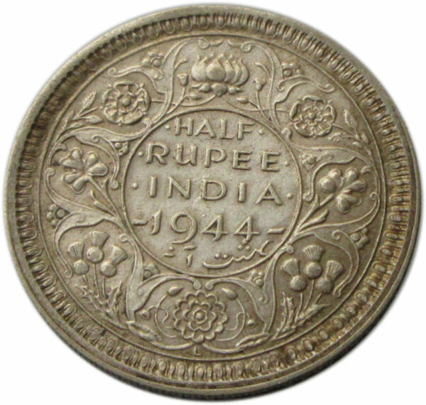 1944 Half Rupee King George VI Lahore Mint