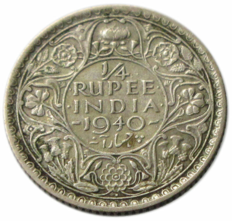 1940 Quarter Rupee King George VI Bombay Mint Rare