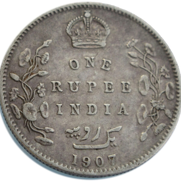 1907 One Rupee King Edward VII Silver Coin