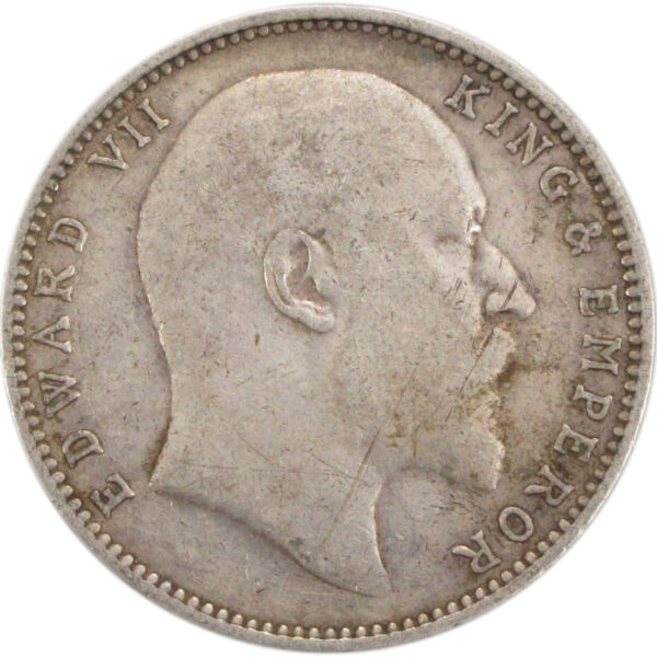 1903 1 Rupee King Edward VII Bombay Mint B Incused and No Dot - Rare Variety