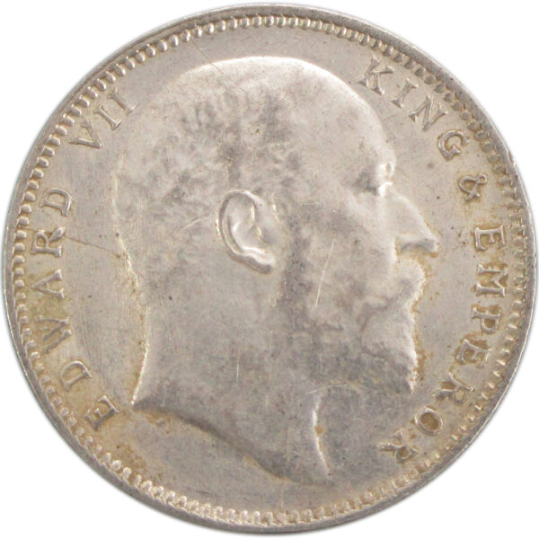 1907 One Rupee King Edward VII Bombay Mint High Grade, Sharp Details with Luster