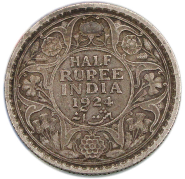 1924 Half Rupee King George V Calcutta Mint