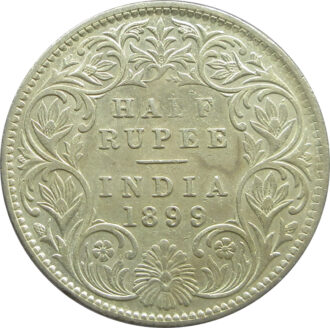 1899 Silver Half Rupee Victoria Empress Bombay Mint