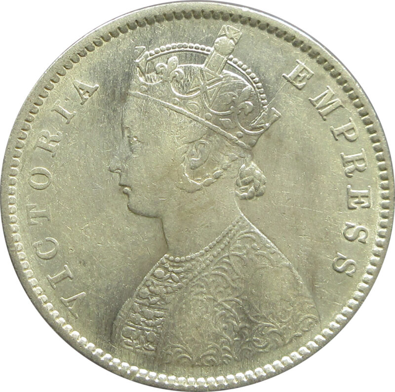 1899 Silver Half Rupee Victoria Empress Bombay Mint