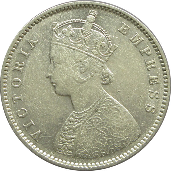 1899 Silver Half Rupee Victoria Empress Bombay Mint Good Grade