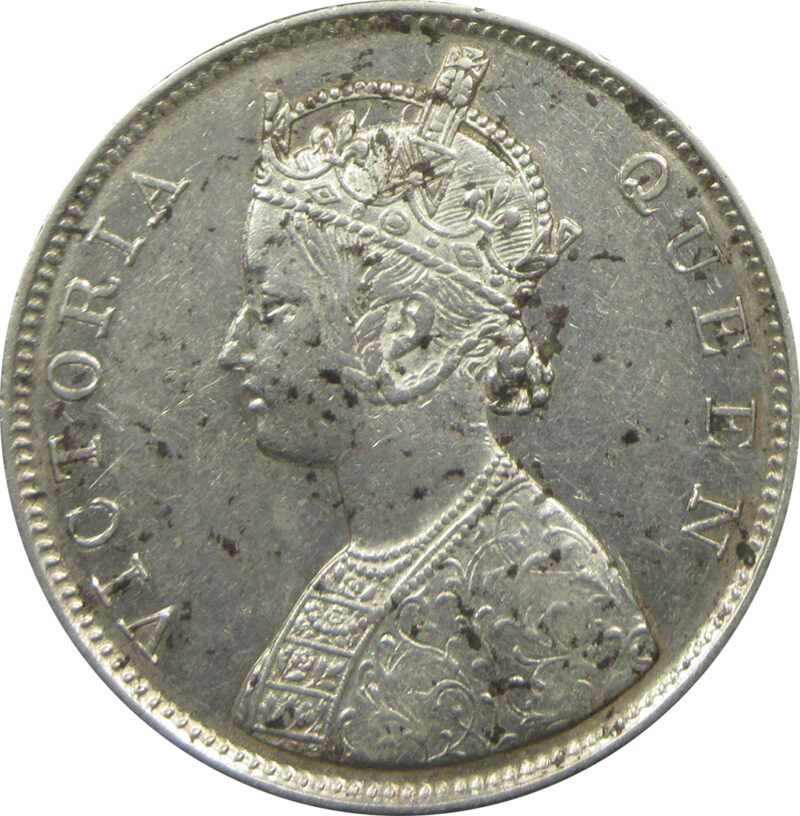 1862 0/3 Dots One Rupee Queen Victoria Bombay Mint | GK 300