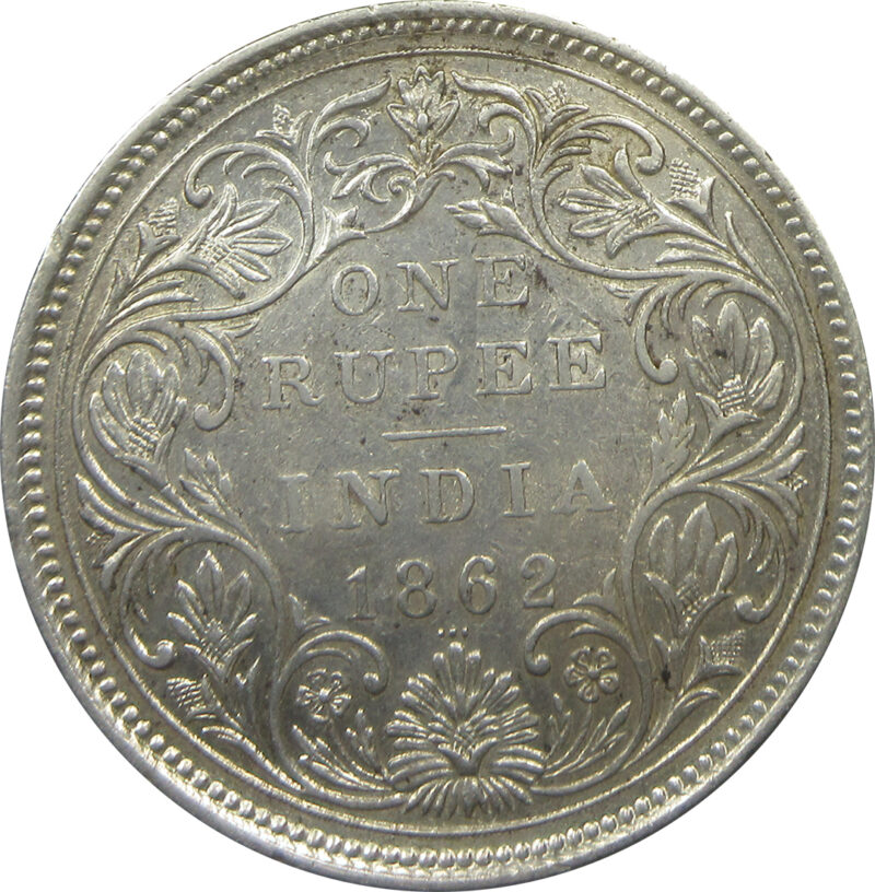 1862 0/3 Dots One Rupee Queen Victoria Bombay Mint | GK 300