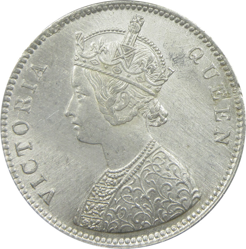 1862 4 Dots One Rupee Queen Victoria Bombay Mint GK 308