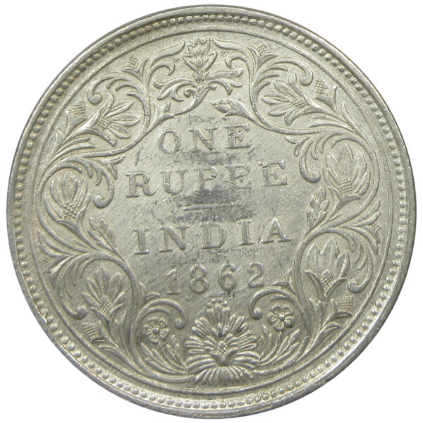 1862 4 Dots One Rupee Queen Victoria Bombay Mint GK 308