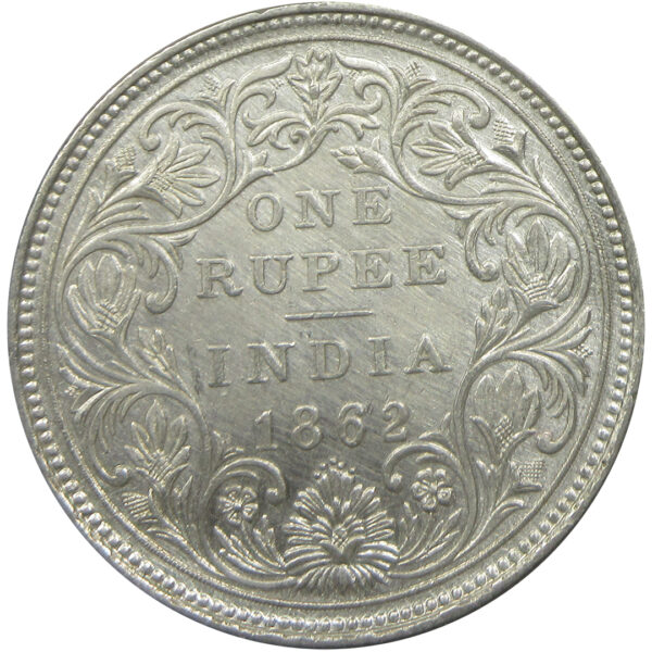 1862 5 Dots One Rupee Queen Victoria Bombay Mint GK 316