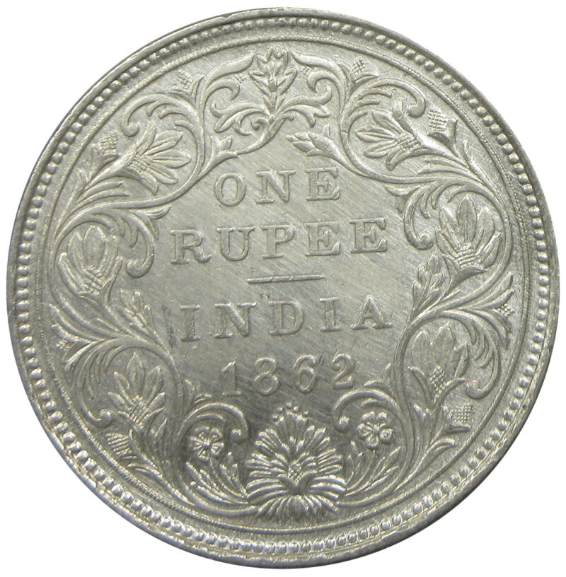 1862 5 Dots One Rupee Queen Victoria Bombay Mint GK 316