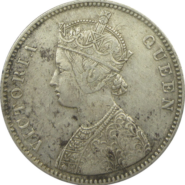 1862 6 Dots One Rupee Queen Victoria Bombay Mint GK 322