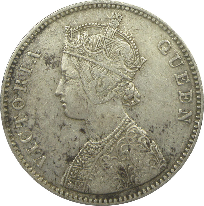 1862 6 Dots One Rupee Queen Victoria Bombay Mint GK 322