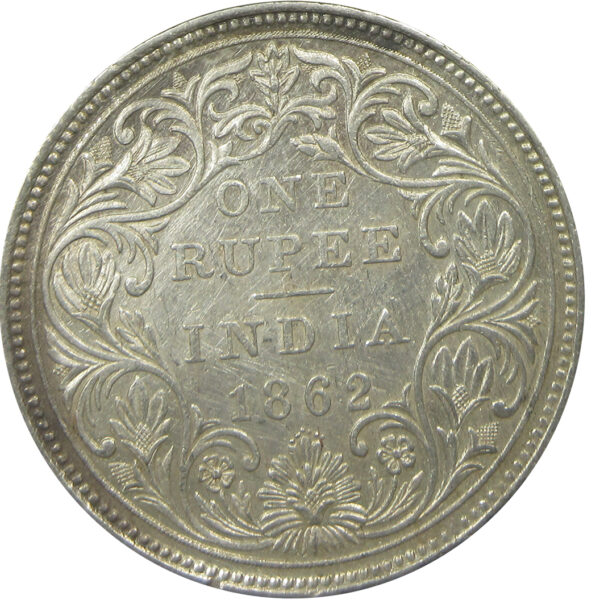 1862 6 Dots One Rupee Queen Victoria Bombay Mint GK 322